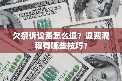 北京欠条诉讼费怎么退？退费流程有哪些技巧？
