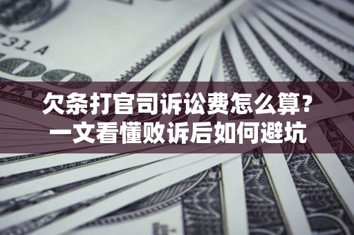 北京欠条打官司诉讼费怎么算？一文看懂败诉后如何避坑